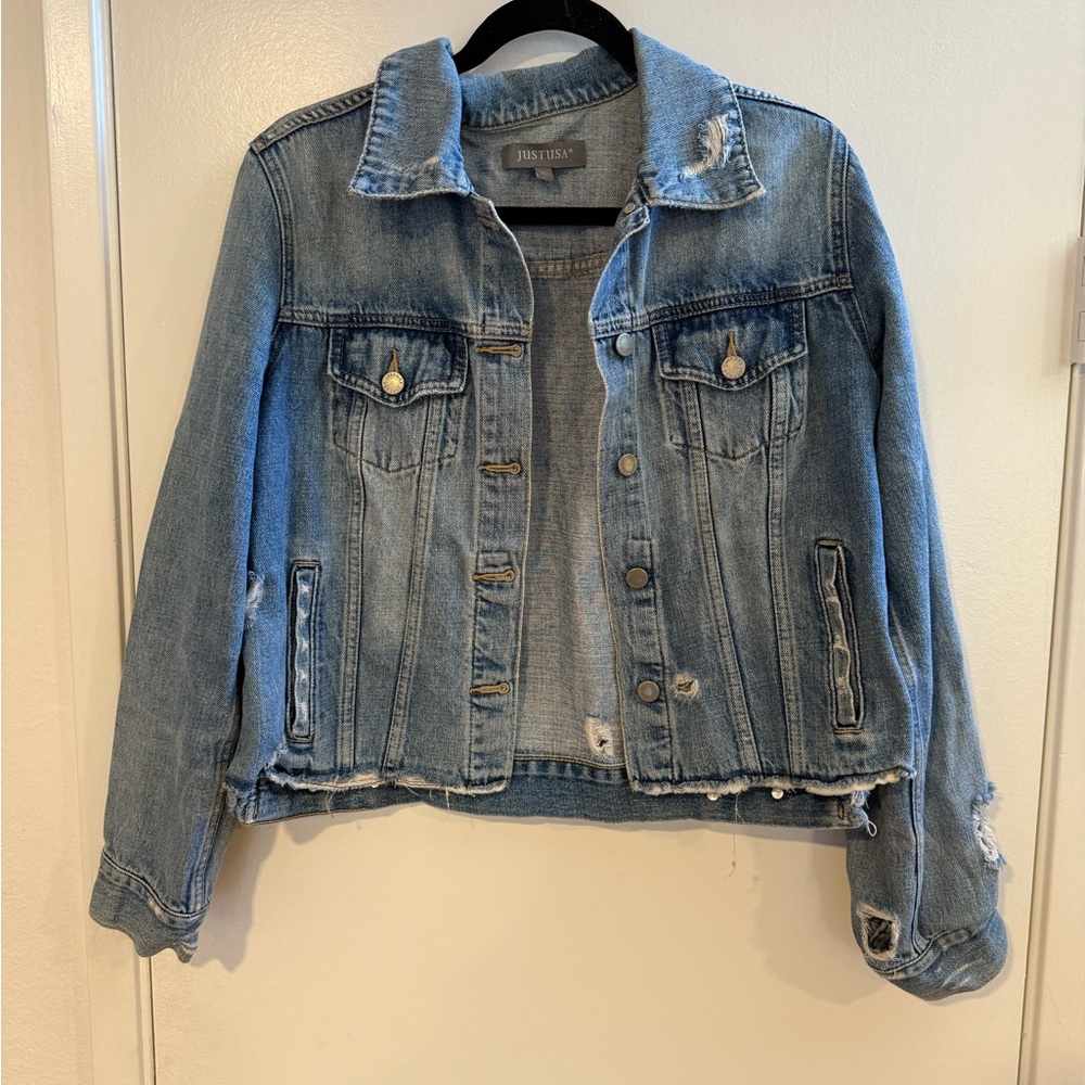 Just USA Cropped Jean Jacket – Size L